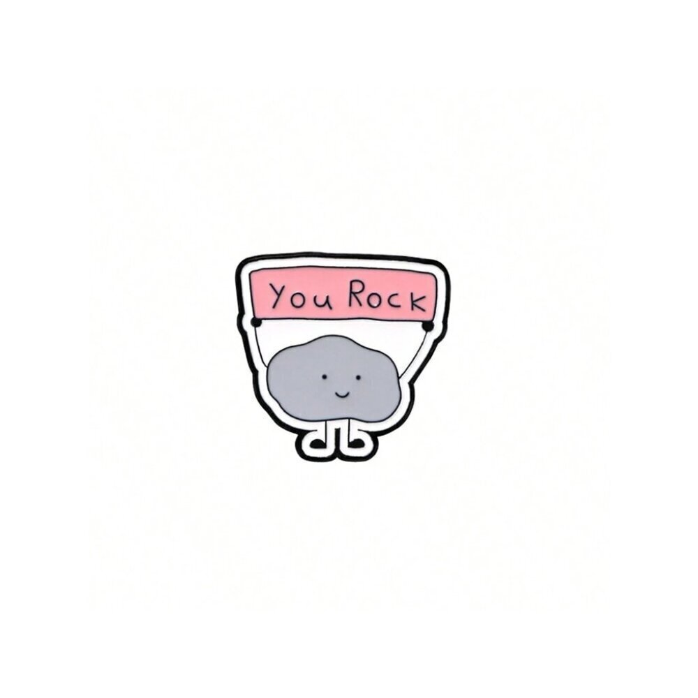 Cartoon Cute Stone Enamel Pin You Rock Custom Brooches Ornaments Lapel Badges